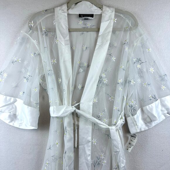 INC International Concepts Womens Small Festival Fairy Floral Mesh Duster Kimono - Picture 2 of 11